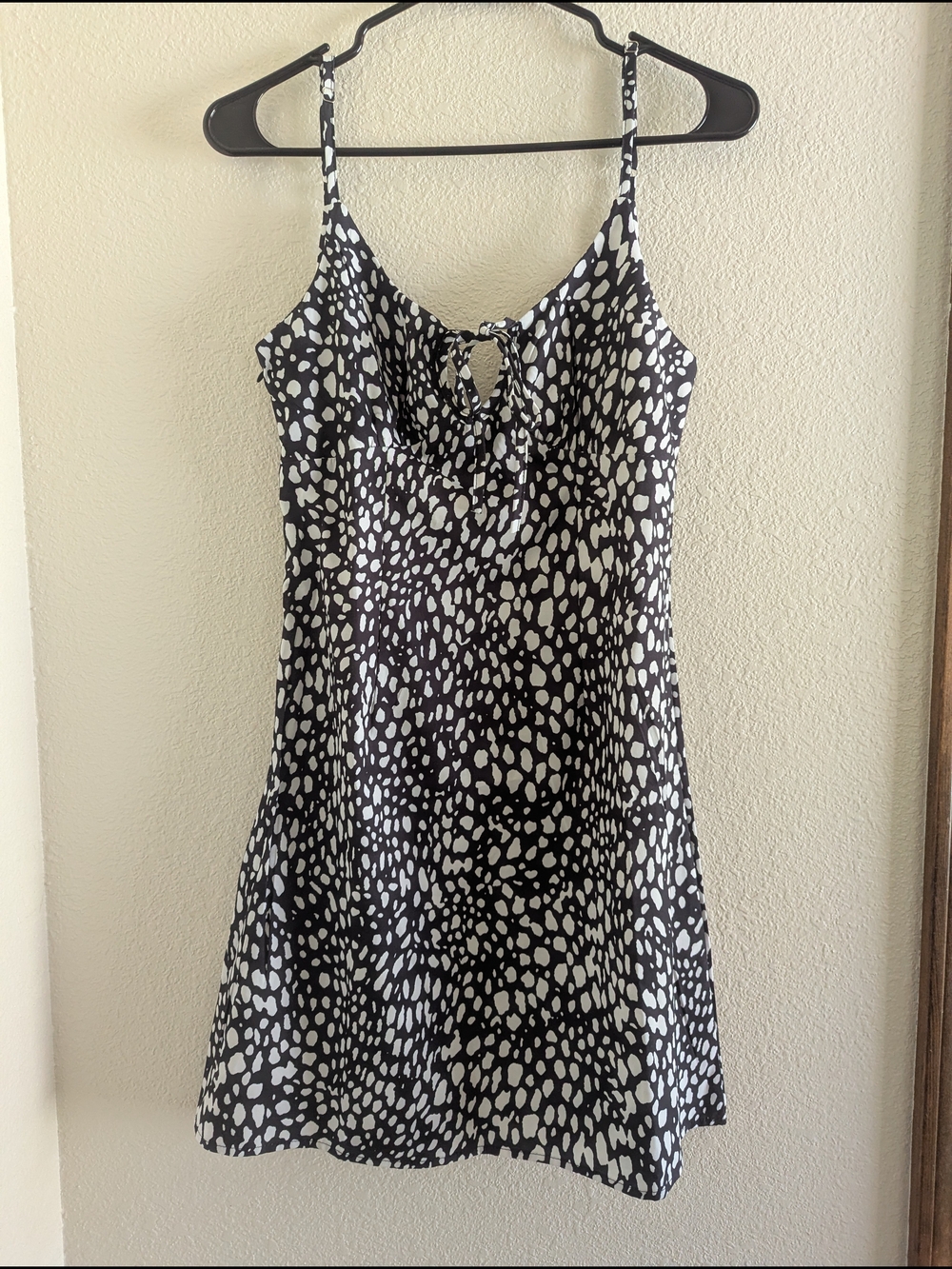 Black and White Spotted Slip Dress